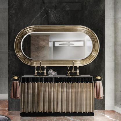 rounded oblong mirror