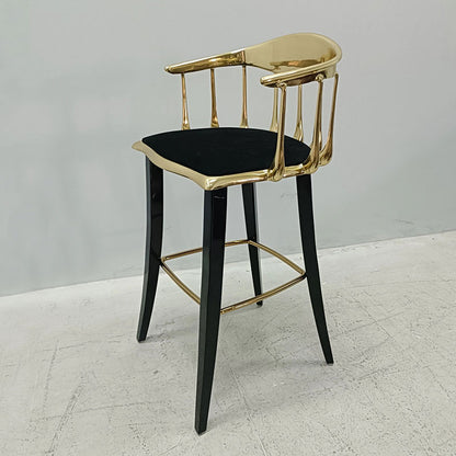 Black Velvet Brass Counter Stool
