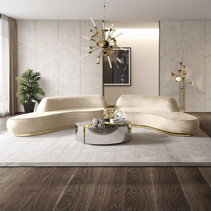 Bespoke luxury beige curved sofas from China