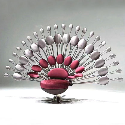 High Quality Luxury Upholstery Blue Modern Unique Design European Style Peafowl Shape Animal Leisure Sofa Chair