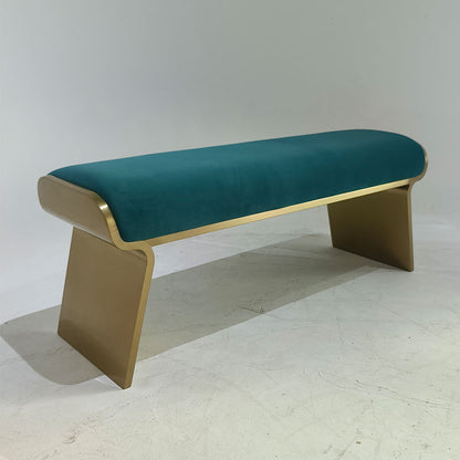 Dandy Stool in Cream Shagreen and Bronze-Patina Brass by Kifu, Paris