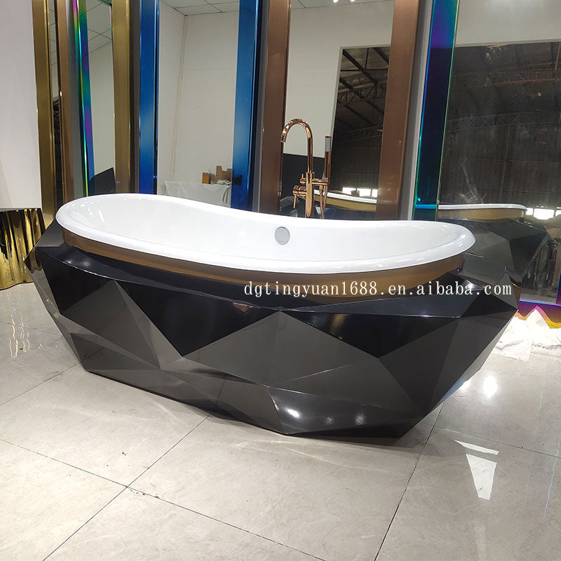 Hot Selling Hard Marble Material Brass Accessories Bathtub for Villa Five-star Hotel Bathroom