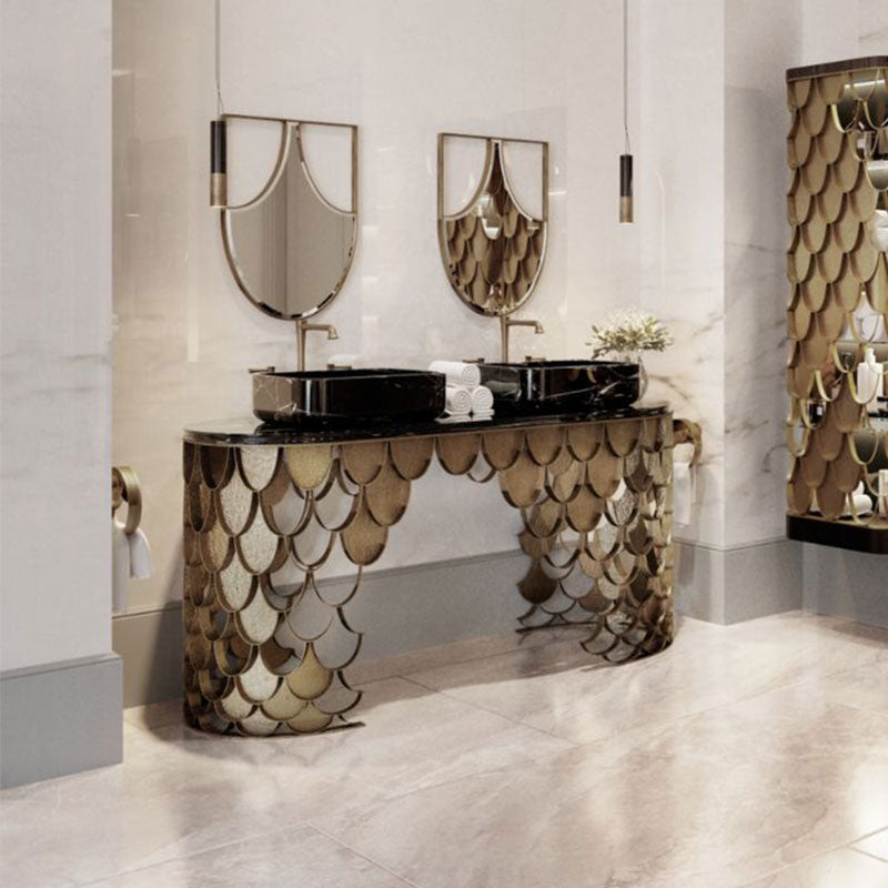 Customized Bathroom Sink Marble Top Stainless Steel Washbasin