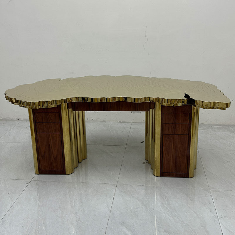 Custom Home Irregular-Shaped   Office Table