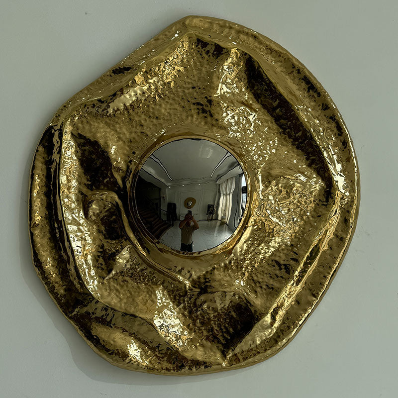 Custom Irregular-Shaped Brass Wall Mirror