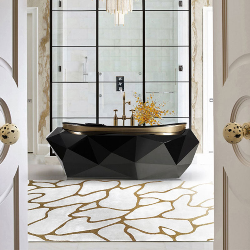 Hot Selling Hard Marble Material Brass Accessories Bathtub for Villa Five-star Hotel Bathroom