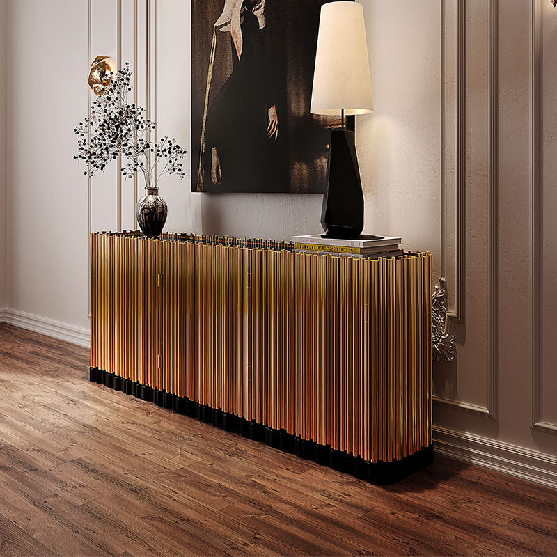 Gold-plated entryway cabinet, luxurious modern sideboard