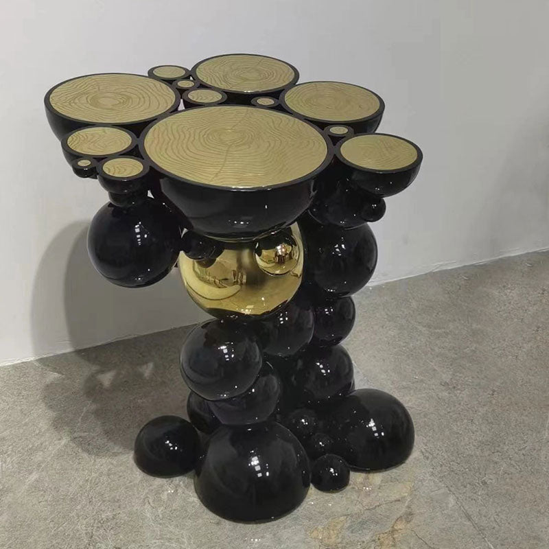 Black bubble ball sofa side table