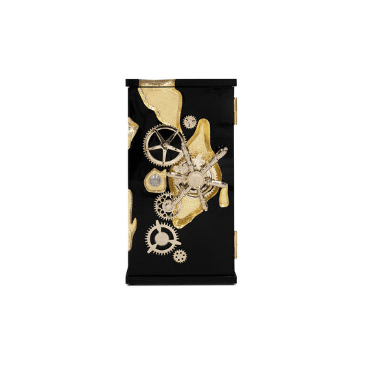 Black safe with combination lock and fingerprint lock