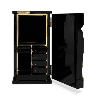 Black safe with combination lock and fingerprint lock