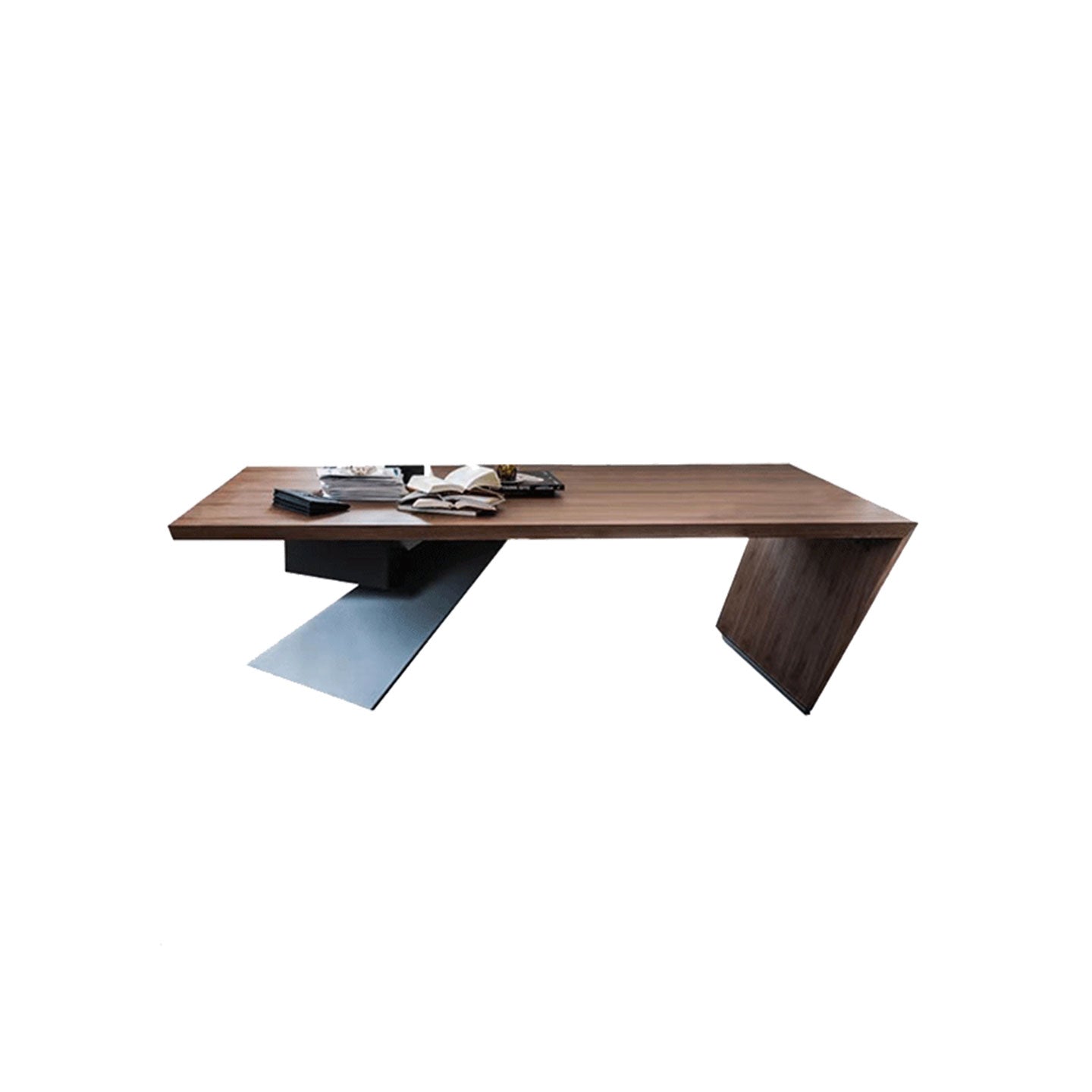 Premium Marble Top Curved Luxury Office Desk with Storage
