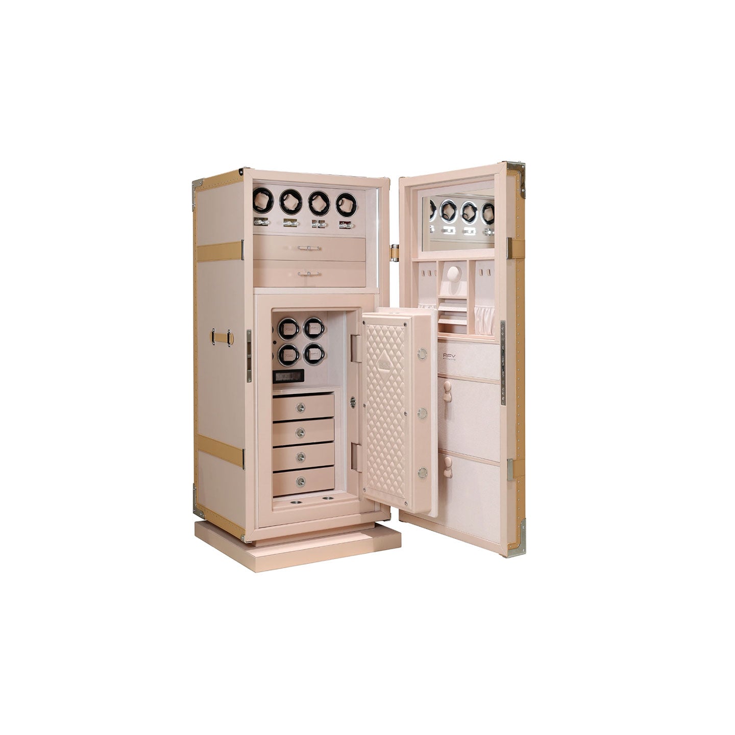Customizable Dual-Lock Luxury Jewelry Safe Cabinet