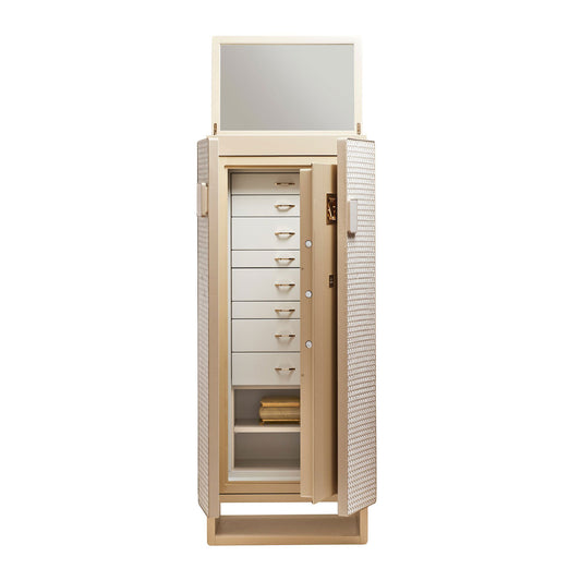 Luxury Tall Jewelry Armoire with Mirror & Secure Storage Cabinet