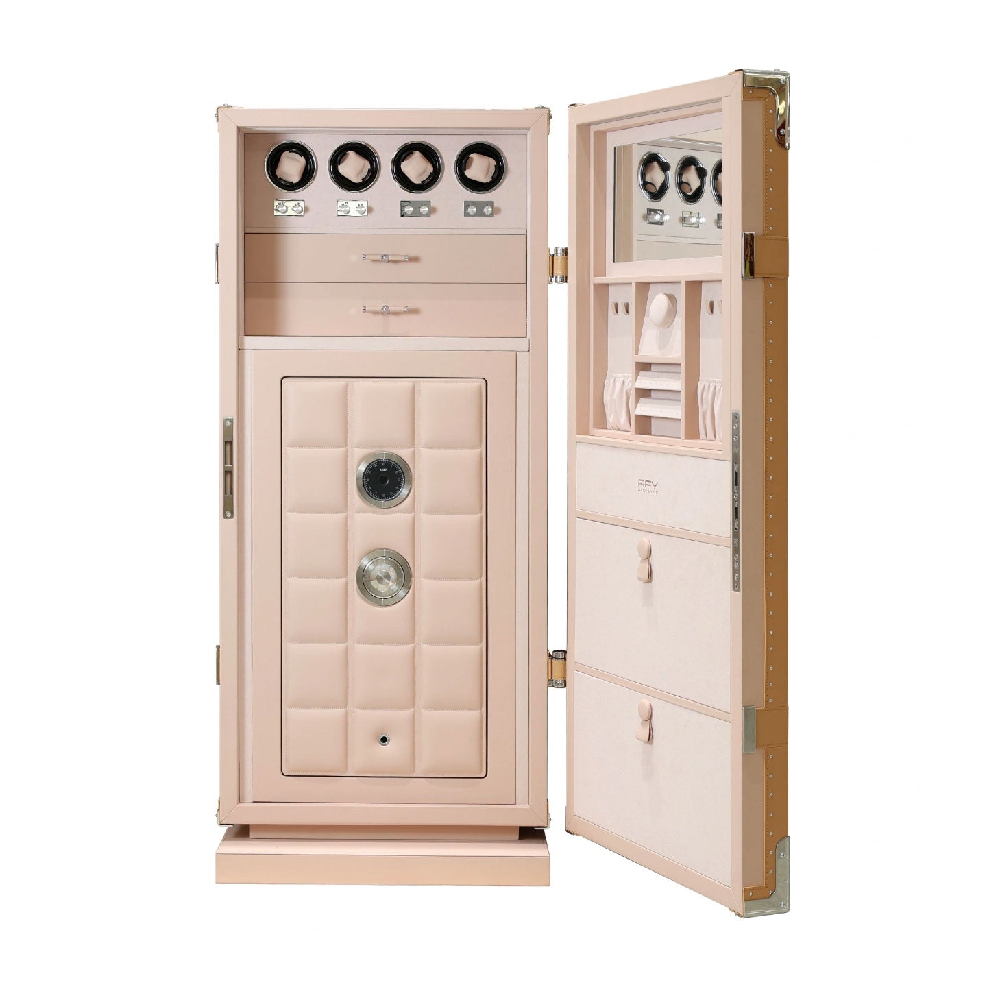 Customizable Dual-Lock Luxury Jewelry Safe Cabinet