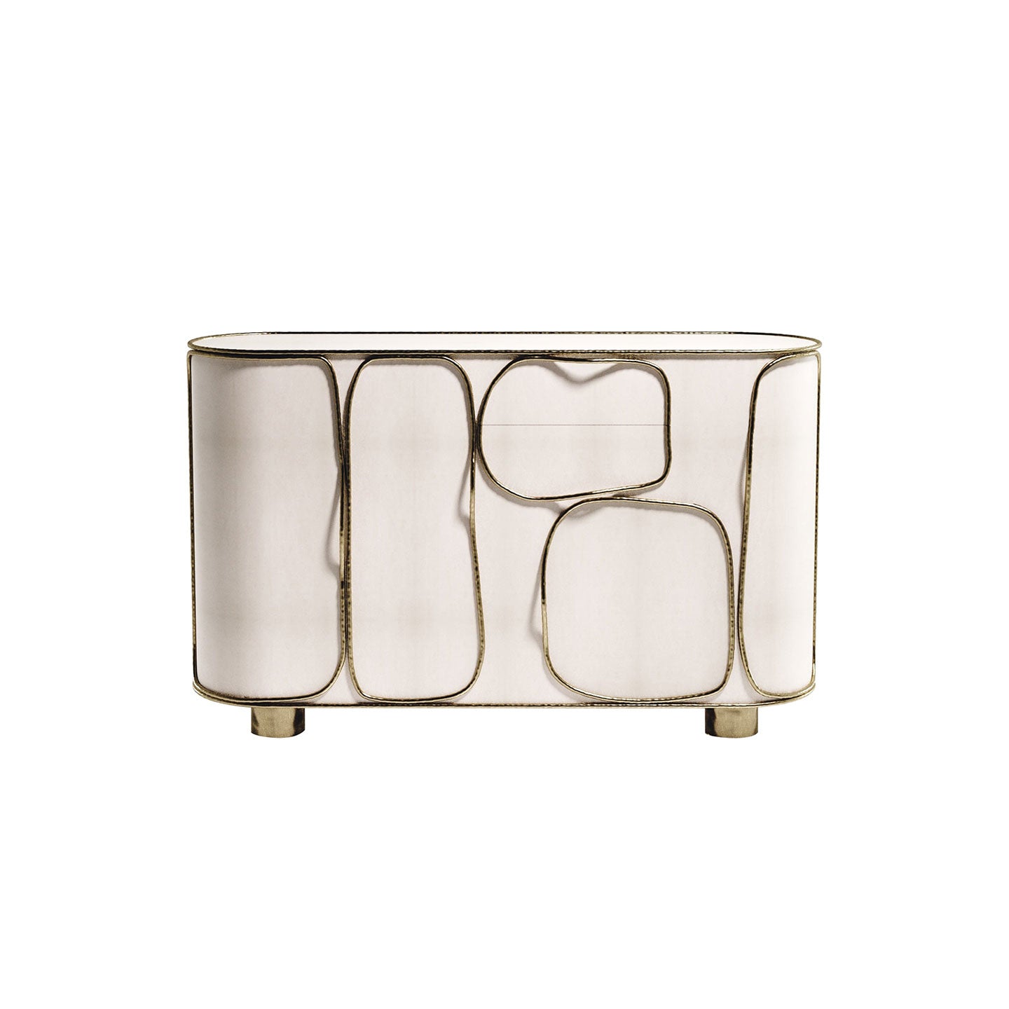 Parchment Buffet with Bronze-Patina Brass Details