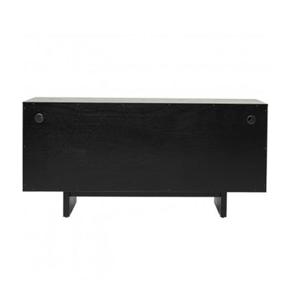 Textured Hammered Silver Metal Sideboard 4 Door Modern Luxury Buffet Cabinet