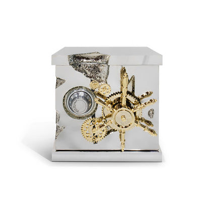 Silver & Gold Portable Safe, Luxury Small Security Cabinet