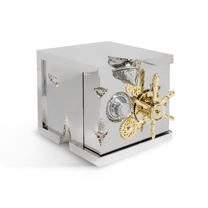 Silver & Gold Portable Safe, Luxury Small Security Cabinet