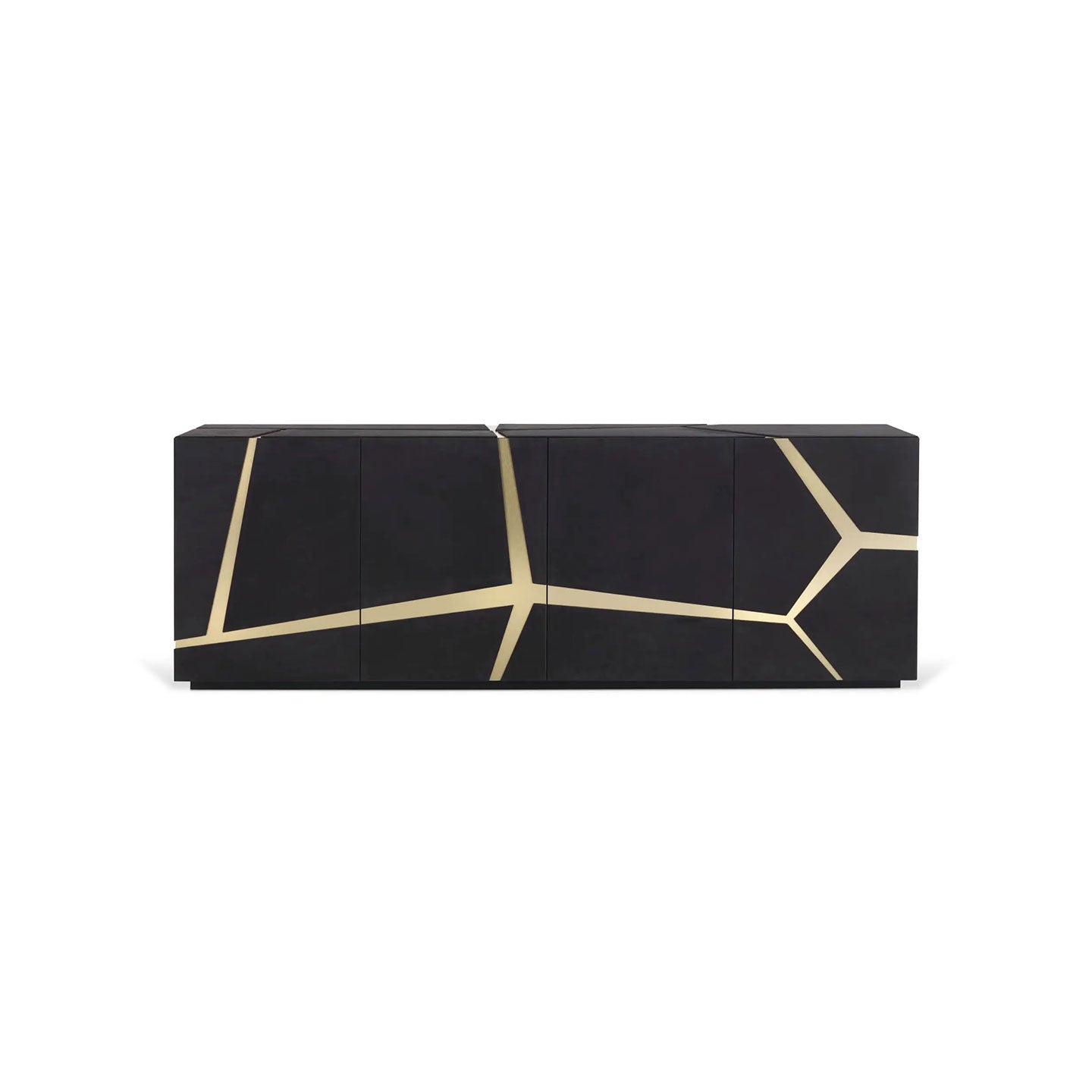 Modern Black & Gold Geometric Sideboard Cabinet