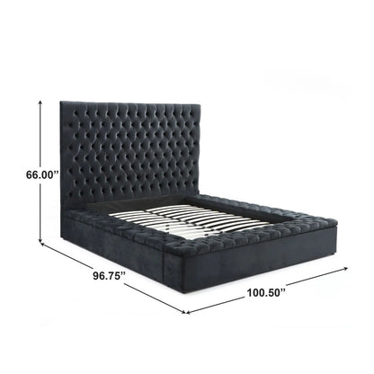 Upholstered Velvet Platform Bed