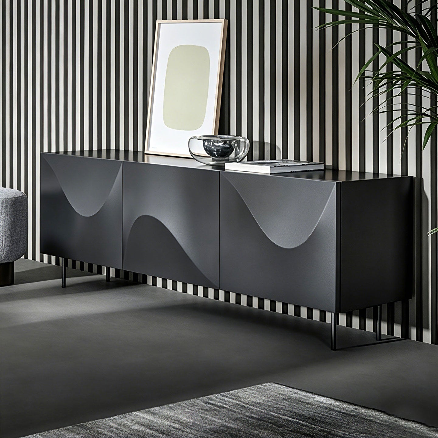 Wavy Front Sideboard | Modern Sculptural Storage Cabinet