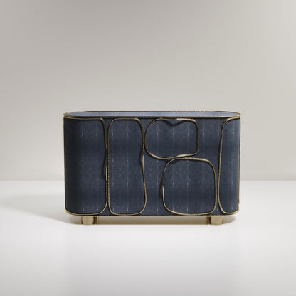 Parchment Buffet with Bronze-Patina Brass Details