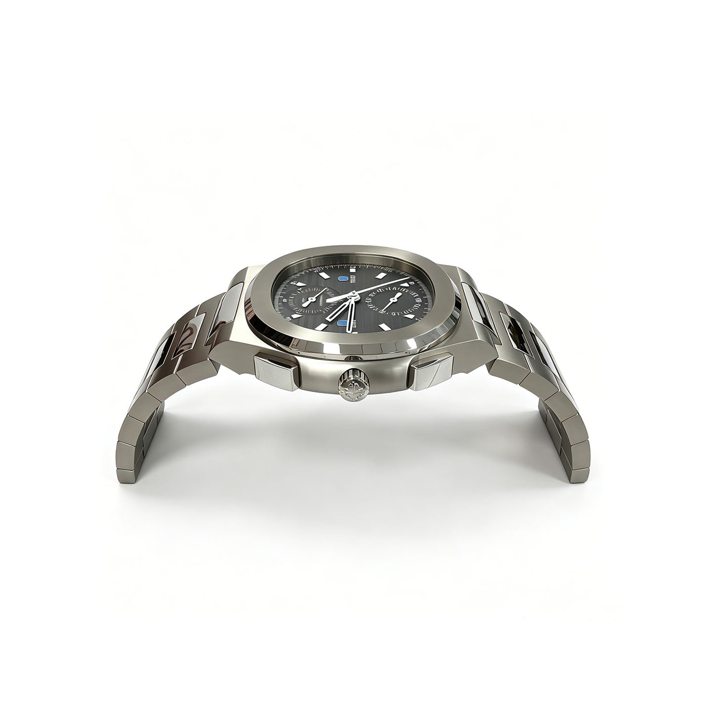 Oversized Luxury Wristwatch Shape Floor Decor Clock Brushed Stainless Steel Grand Sculpture Clock