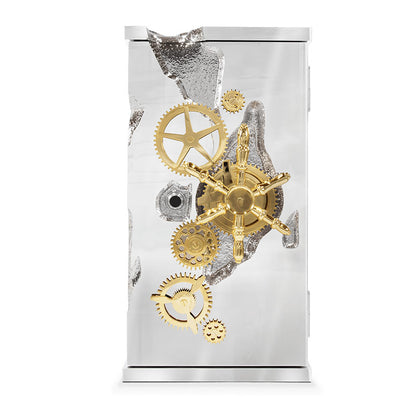 Luxury Gold  Safe Cabinet with Exposed Gears and Clockwork Mechanisms