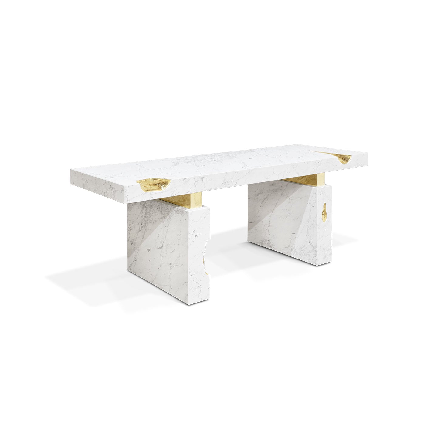 Marble Gold Inlay Luxury Executive Desk