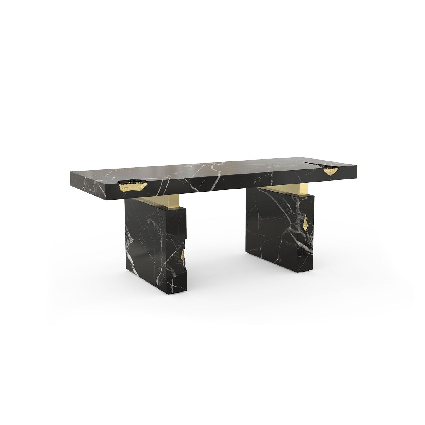 Marble Gold Inlay Luxury Executive Desk