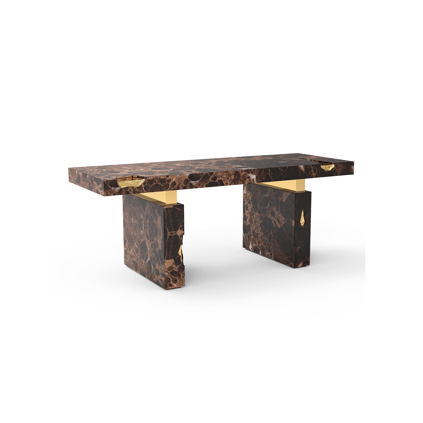 Marble Gold Inlay Luxury Executive Desk