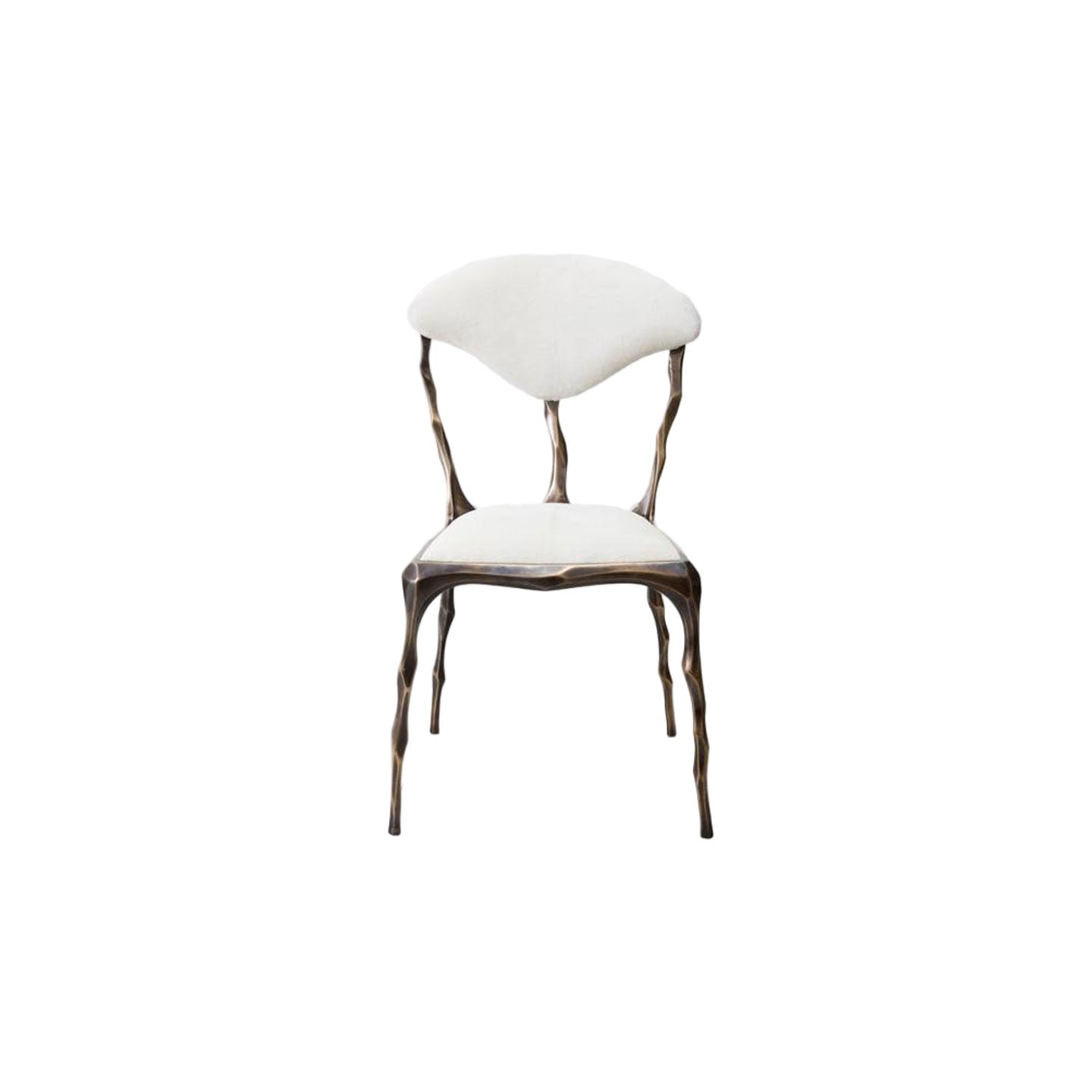 Faceted Bronze Patina Dining Chair