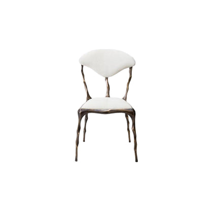 Faceted Bronze Patina Dining Chair