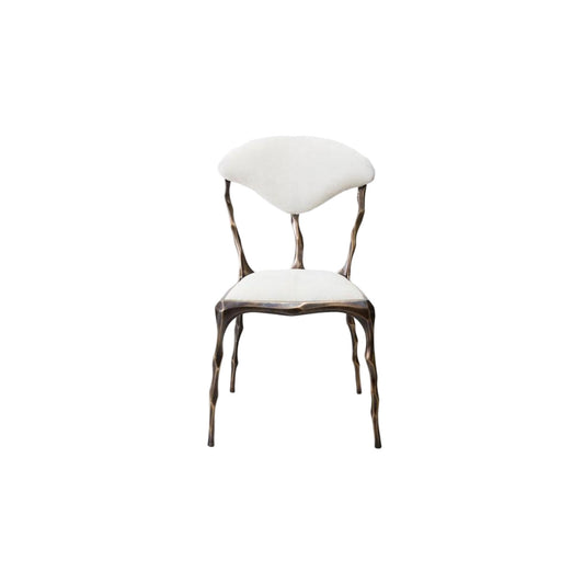 Faceted Bronze Patina Dining Chair