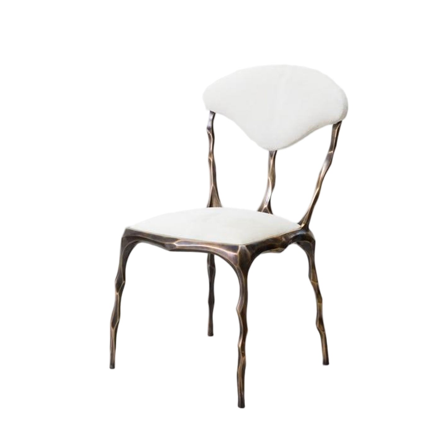 Faceted Bronze Patina Dining Chair