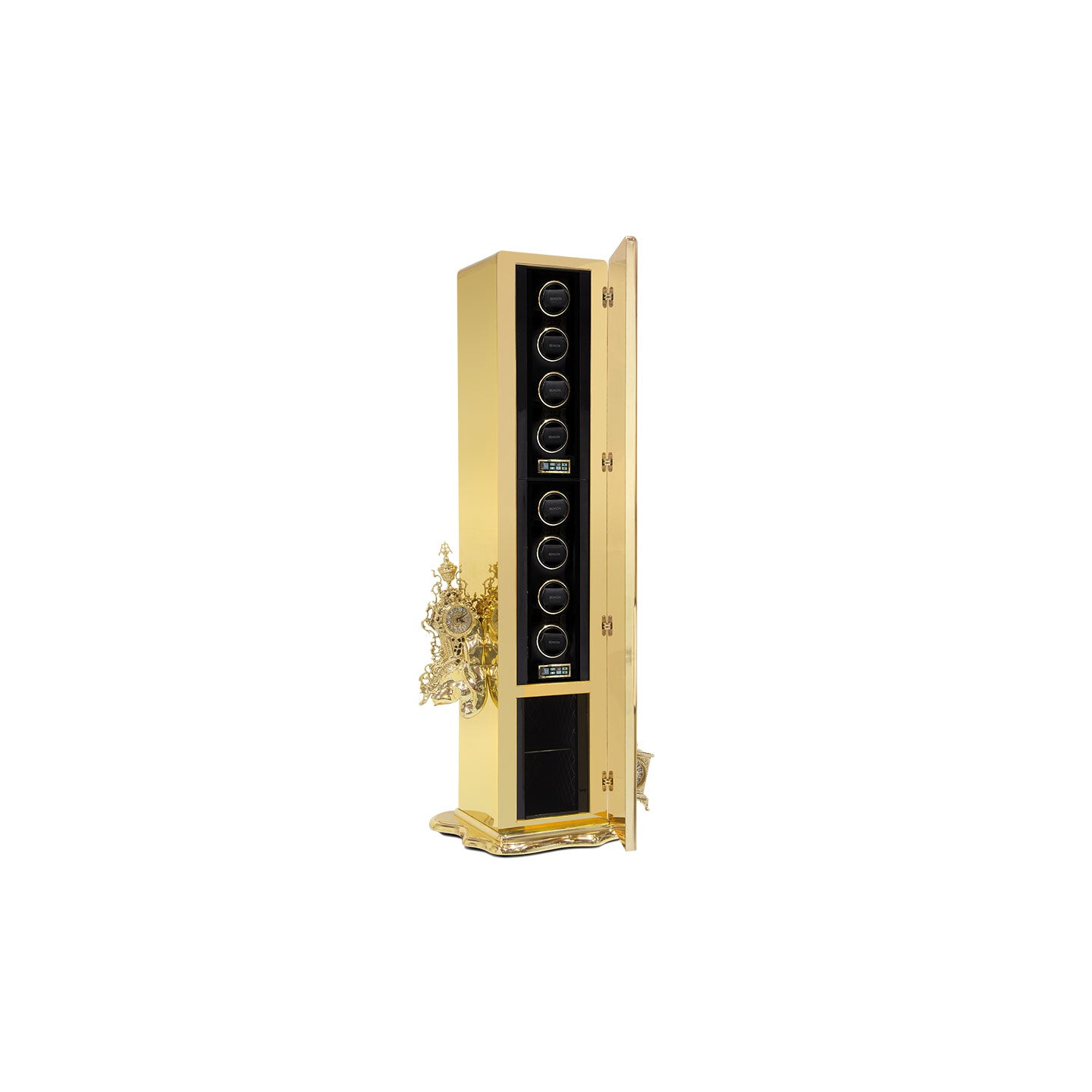 Luxury Gold Watch Winder Safe Cabinet with Auto Rotation