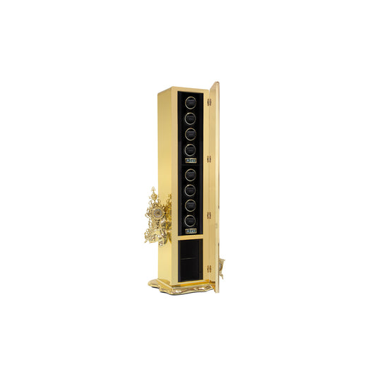 Luxury Gold Watch Winder Safe Cabinet with Auto Rotation