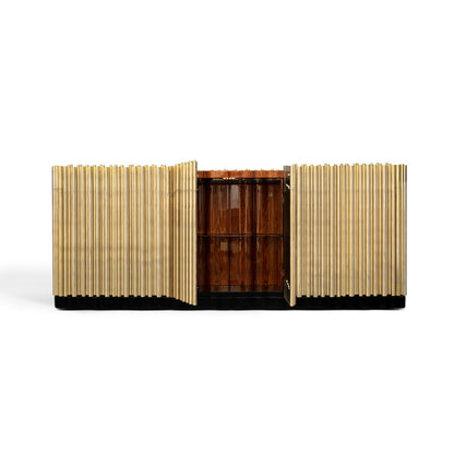 Gold-plated entryway cabinet, luxurious modern sideboard