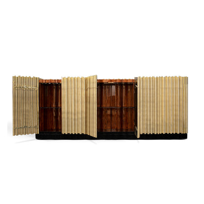 Gold-plated entryway cabinet, luxurious modern sideboard