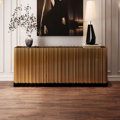 Gold-plated entryway cabinet, luxurious modern sideboard