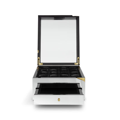 Silver & Gold Luxury Watch Box, Premium Jewelry Storage Case