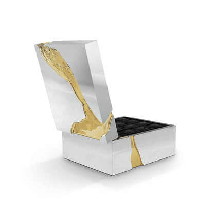 Silver & Gold Luxury Watch Box, Premium Jewelry Storage Case