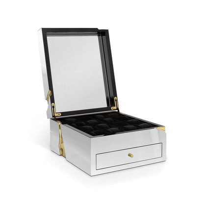 Silver & Gold Luxury Watch Box, Premium Jewelry Storage Case
