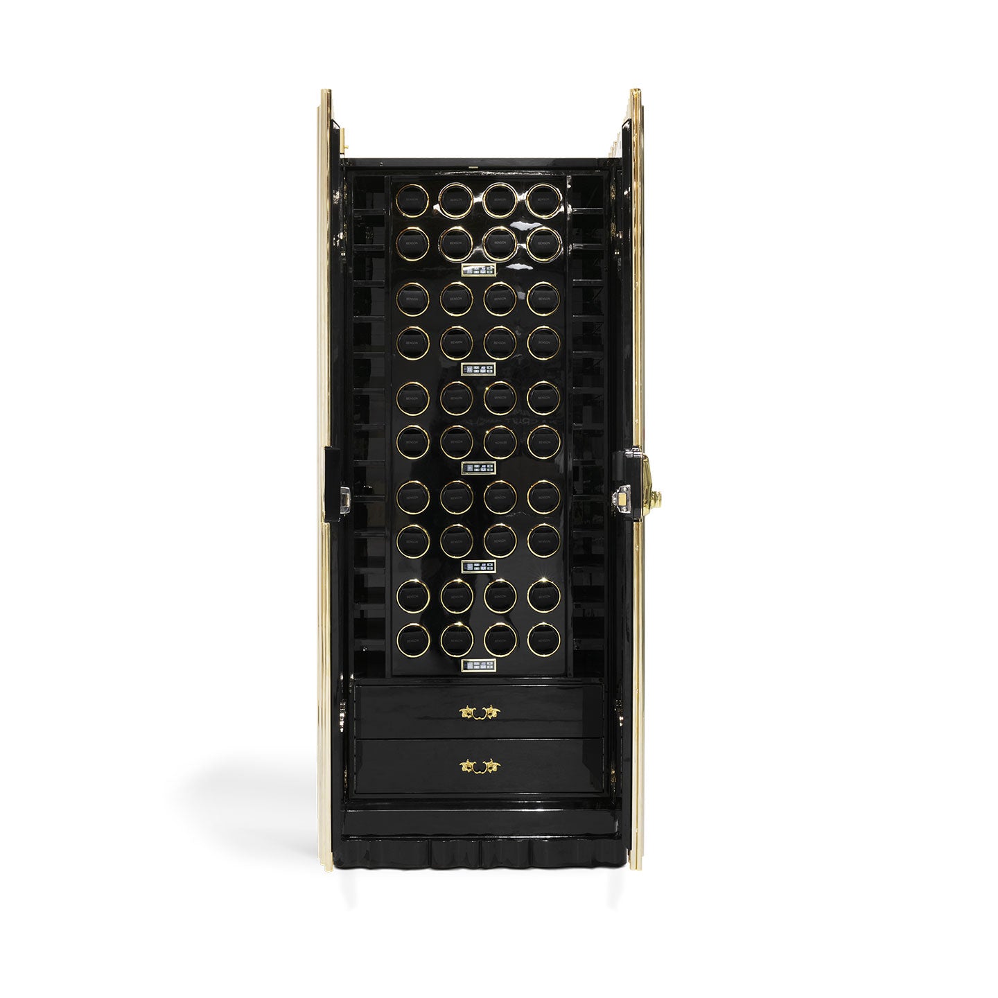 Luxury Gold Watch Winder Safe Cabinet with Auto Rotation