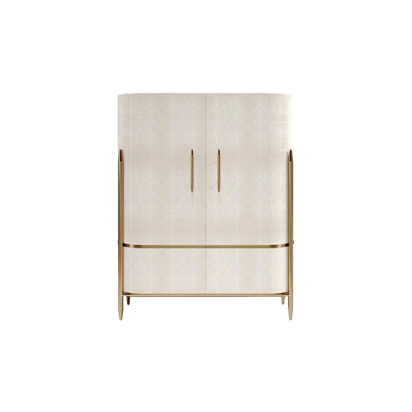 Shagreen Cabinet with Brass Accents