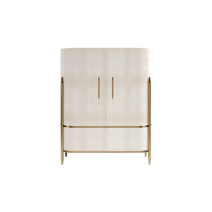 Shagreen Cabinet with Brass Accents