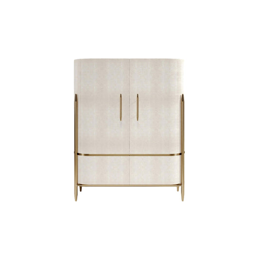 Shagreen Cabinet with Brass Accents